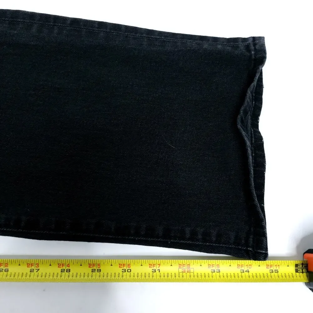 True Religion Ricky Relaxed Straight Jeans Mens 38 Black Flap Pocket 38X34